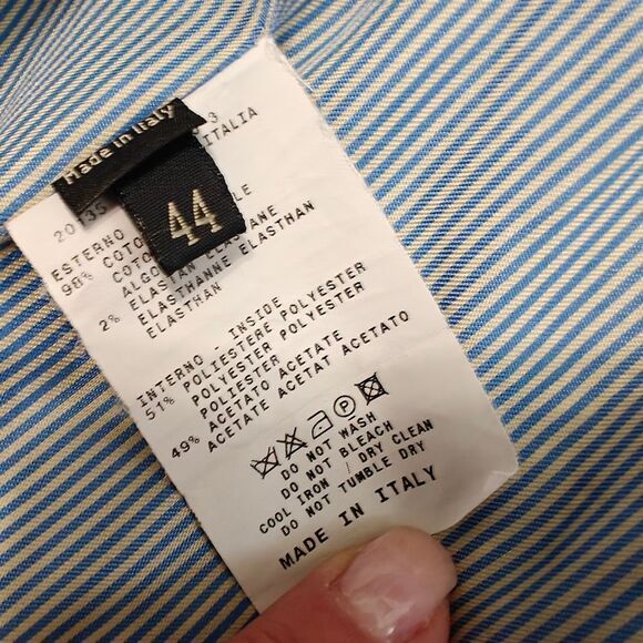 Etro Italy Cotton Blend Blue and White Paisley Blazer Sz 44 M - Picture 5 of 7